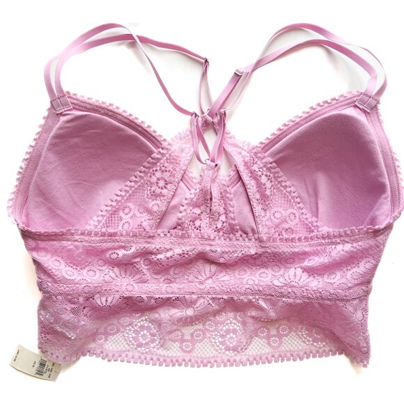 NWT Aerie Joy Lace Padded Longline Bralette Violet Willow Size XL NEW - Picture 9 of 12